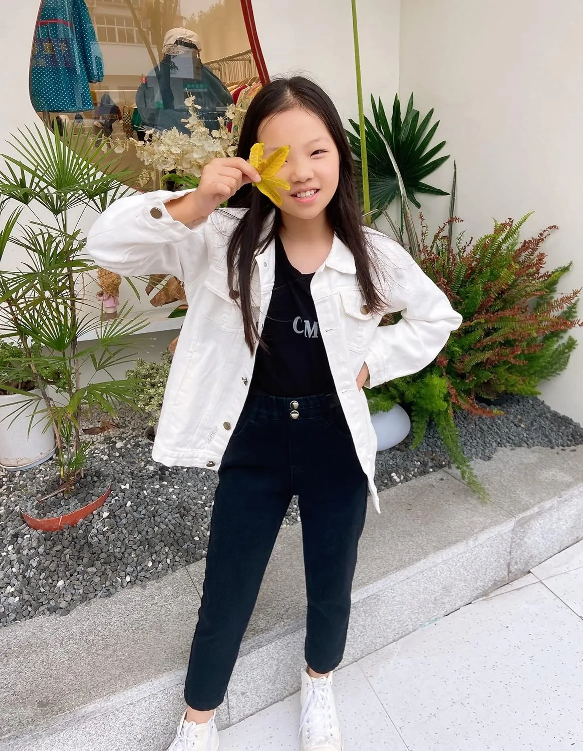 Girls Boys Jean Jacket for (4-14 Years Kids) Trendy Cozy Soft Ripped Denim Coat Casual Outerwear School Travel Teen Gift
