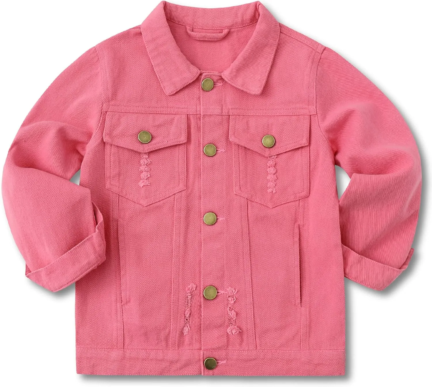 Girls Boys Jean Jacket for (4-14 Years Kids) Trendy Cozy Soft Ripped Denim Coat Casual Outerwear School Travel Teen Gift