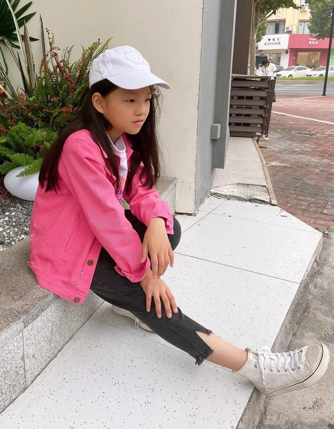Girls Boys Jean Jacket for (4-14 Years Kids) Trendy Cozy Soft Ripped Denim Coat Casual Outerwear School Travel Teen Gift