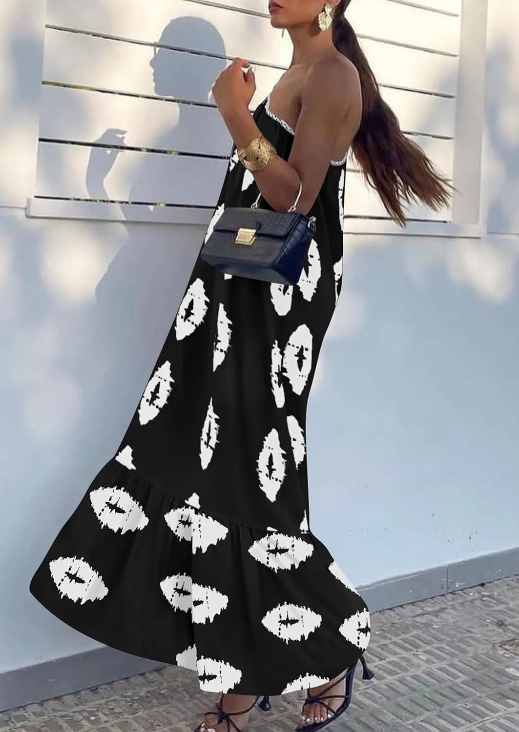 PRETTYGARDEN Women's 2025 Summer Maxi Dresses One Shoulder Printed Flowy Boho Beach Vacation Long Sundress