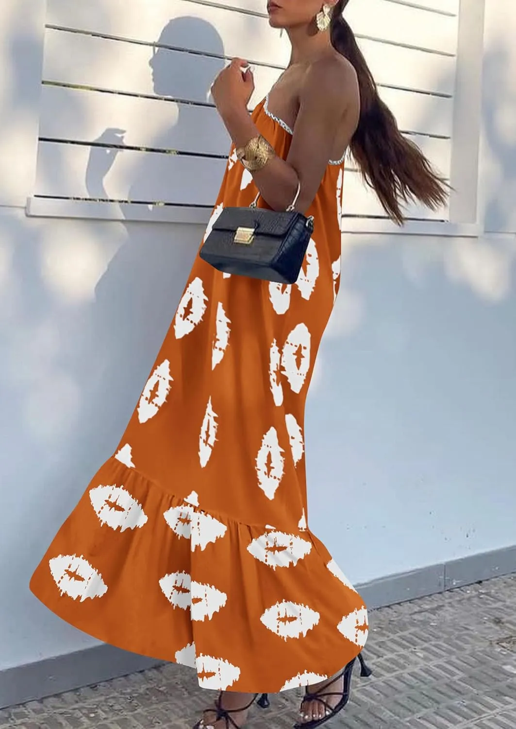 PRETTYGARDEN Women's 2025 Summer Maxi Dresses One Shoulder Printed Flowy Boho Beach Vacation Long Sundress