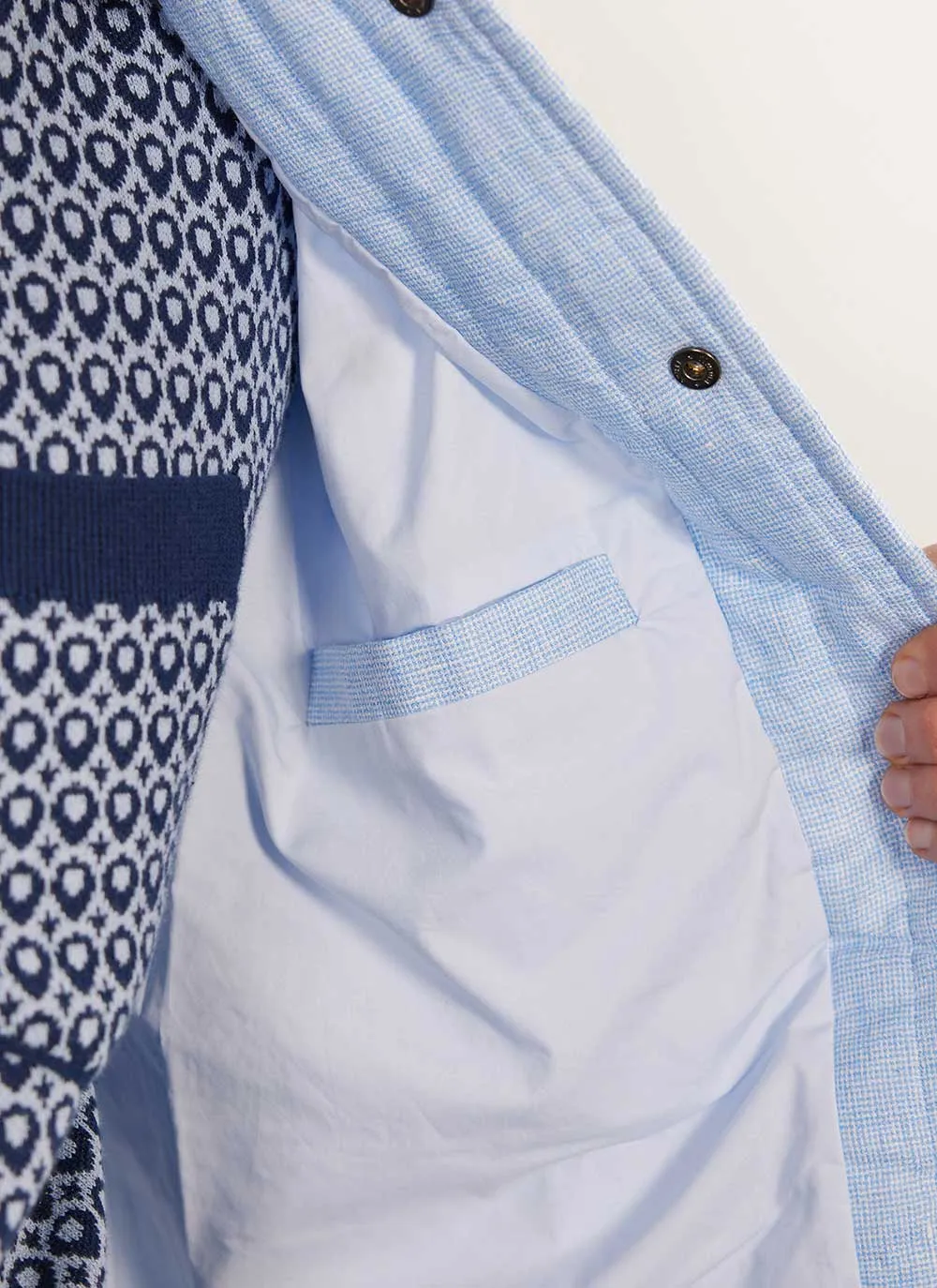 Quilted Overshirt | Linen | Light Blue