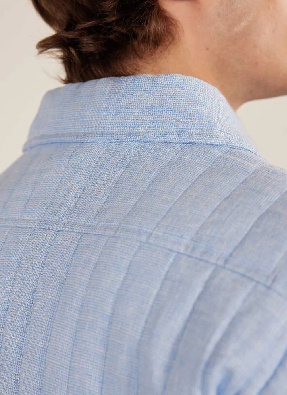 Quilted Overshirt | Linen | Light Blue
