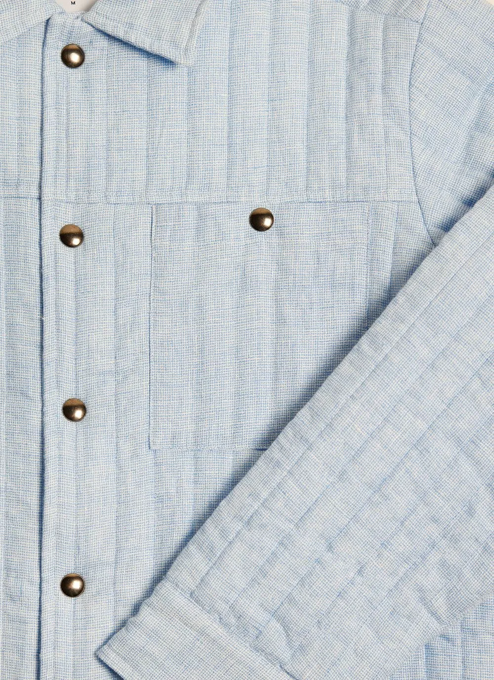 Quilted Overshirt | Linen | Light Blue