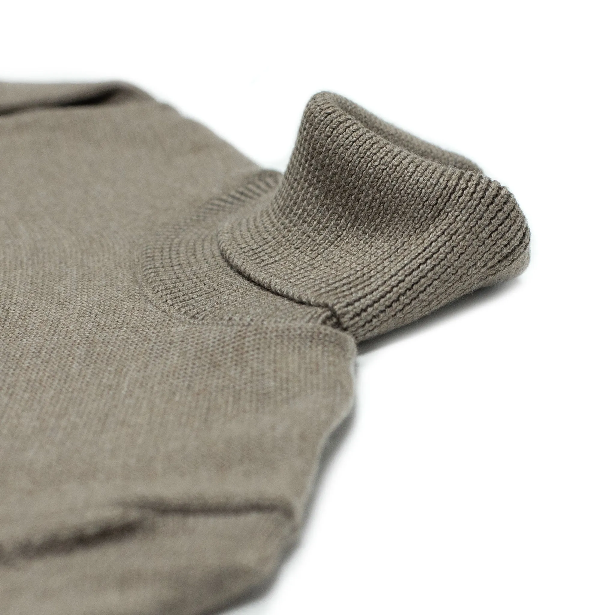 Rollneck sweater in taupe superfine merino wool (restock)