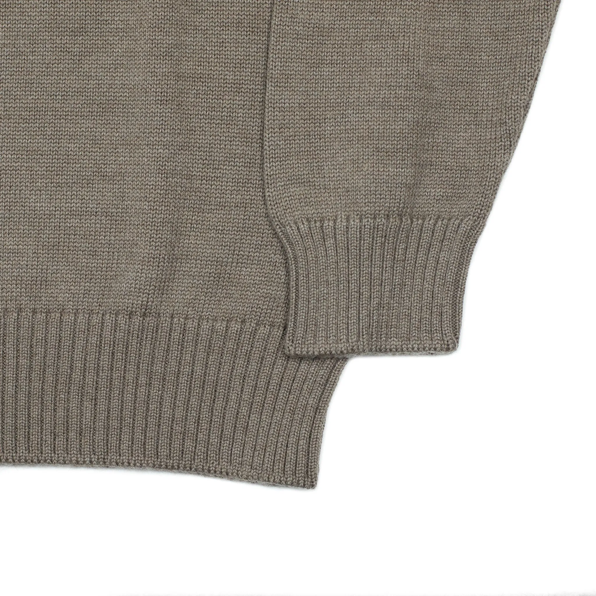 Rollneck sweater in taupe superfine merino wool (restock)