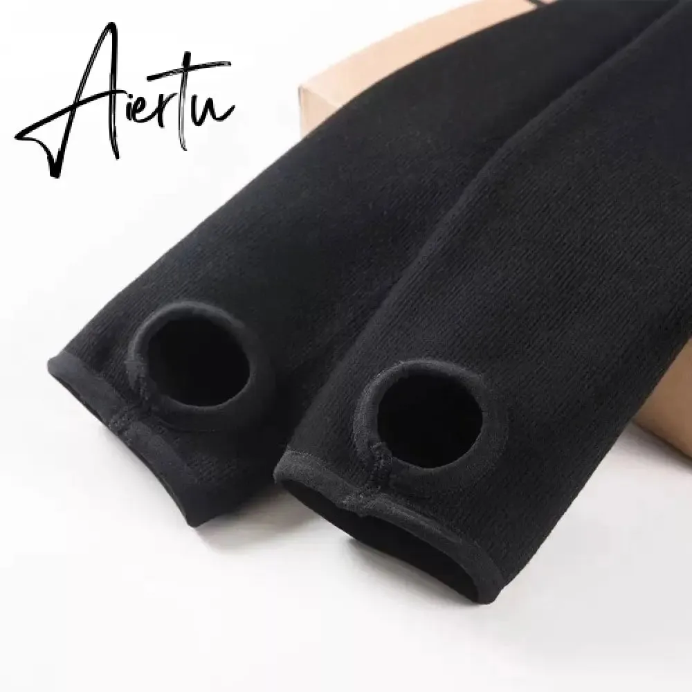 Tossy Warm Fleece Lined Super Thick Warm Leggings Women Winter Spandex Ribbed Slim Pattern Leggins Winter High Waist Basic Pants