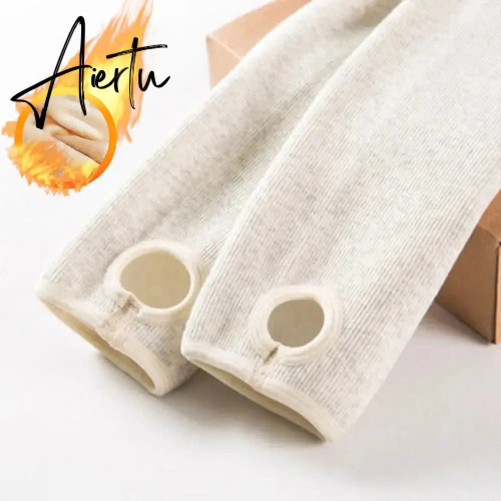 Tossy Warm Fleece Lined Super Thick Warm Leggings Women Winter Spandex Ribbed Slim Pattern Leggins Winter High Waist Basic Pants
