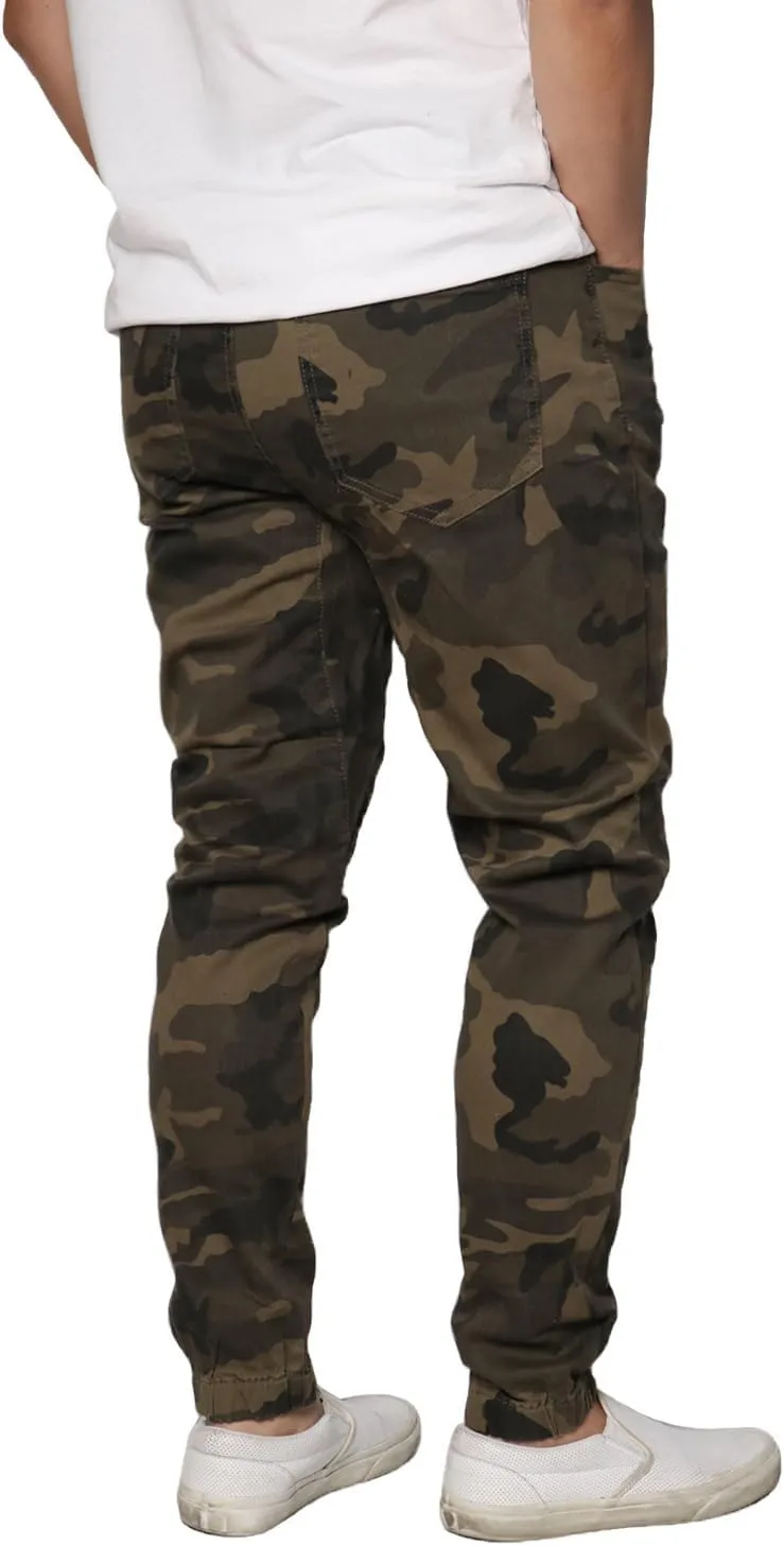 URBANJ Men's Casual Drop Crotch Denim Jogger Pants S-5XL