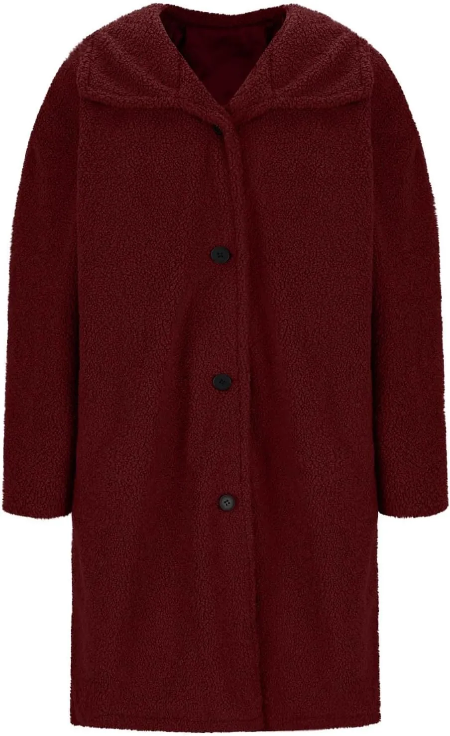 Women's Fuzzy Fleece Lapel Open Front Long Cardigan Coat Faux Fur Warm Winter Outwear Jackets Thick Loose Coats