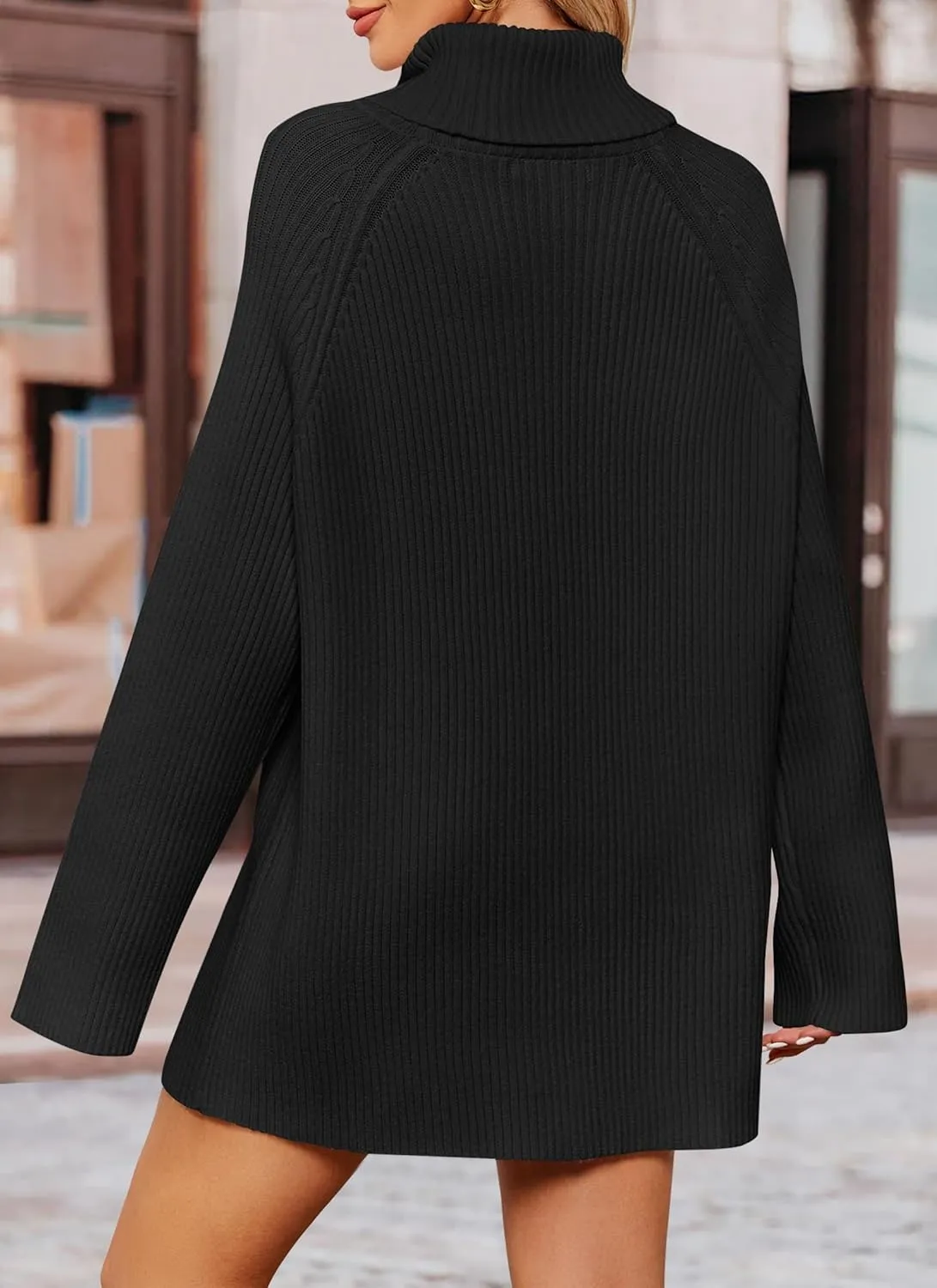 ZESICA Women's Winter Sweaters Oversized Turtleneck Long Sleeve Chunky Knitted Pullover Sweater Jumper Tops