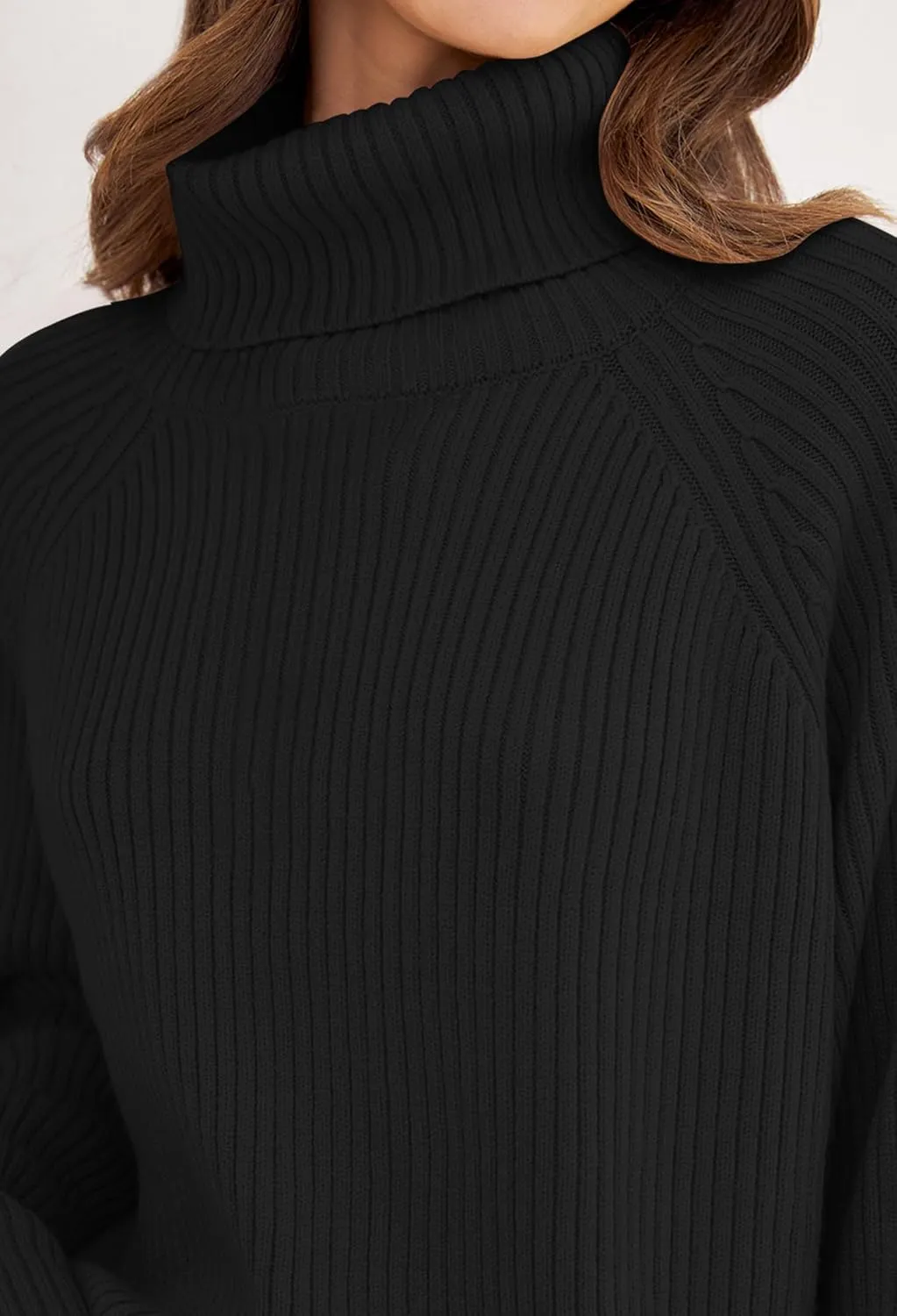 ZESICA Women's Winter Sweaters Oversized Turtleneck Long Sleeve Chunky Knitted Pullover Sweater Jumper Tops